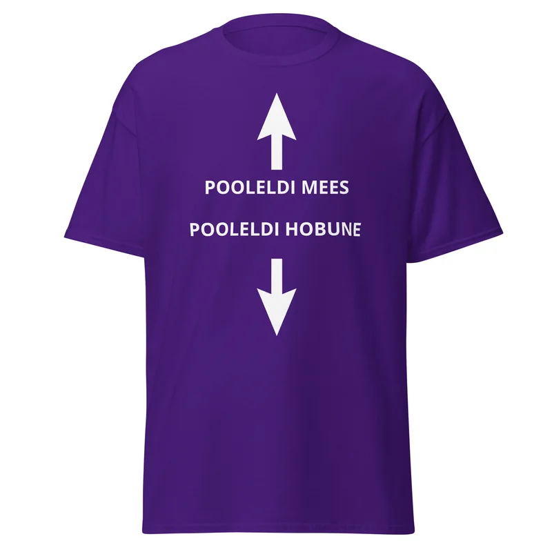 T-särk - POOLELDI MEES, POOLELDI HOBUNE vaade 4