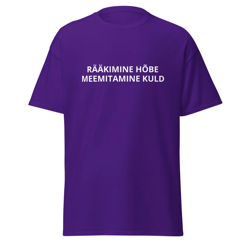 T-särk - RÄÄKIMINE HÕBE MEEMITAMINE KULD vaade 3