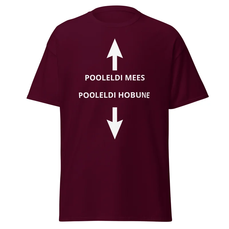 T-särk - POOLELDI MEES, POOLELDI HOBUNE — T-särgid